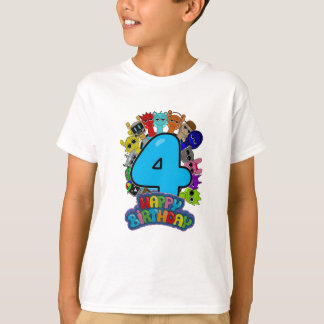 T-shirt Happy 4th Birthday Sprunki - Simon Oren Funbot