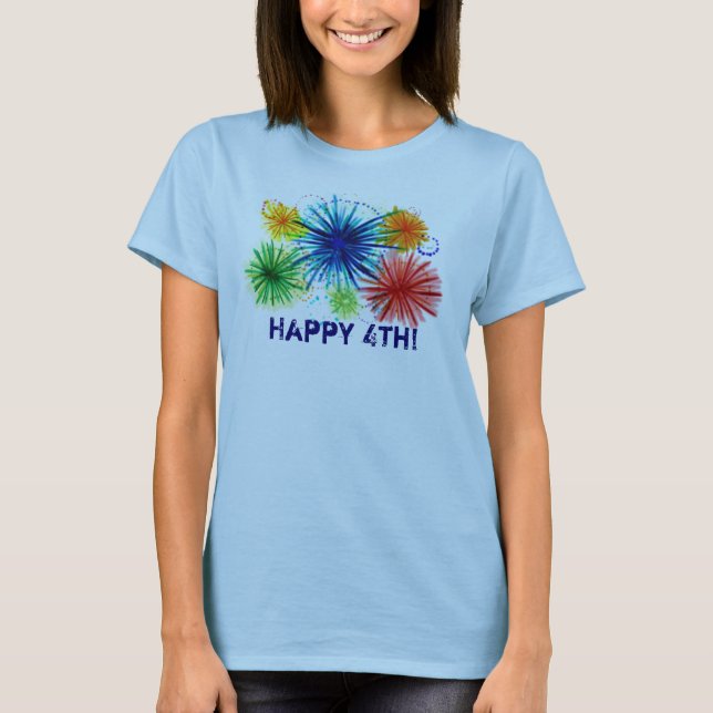 T-shirt Happy 4th dames chemise (Devant)