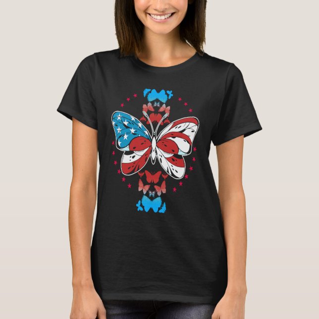 T-shirt Happy 4th Of Juli patriotic USA Flag Entomologis B (Devant)