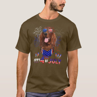 T-shirt Happy 4th Of July American Flag Irish Setter