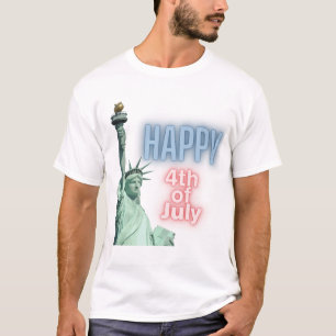 T-shirt Happy 4th of July Lady Liberty Neon