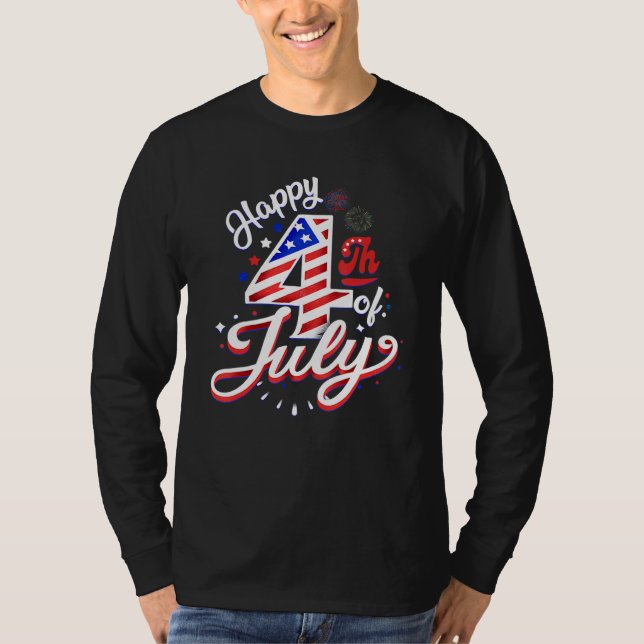 T-shirt Happy 4th Of July Patriotic American US Flag 4th O (Devant)