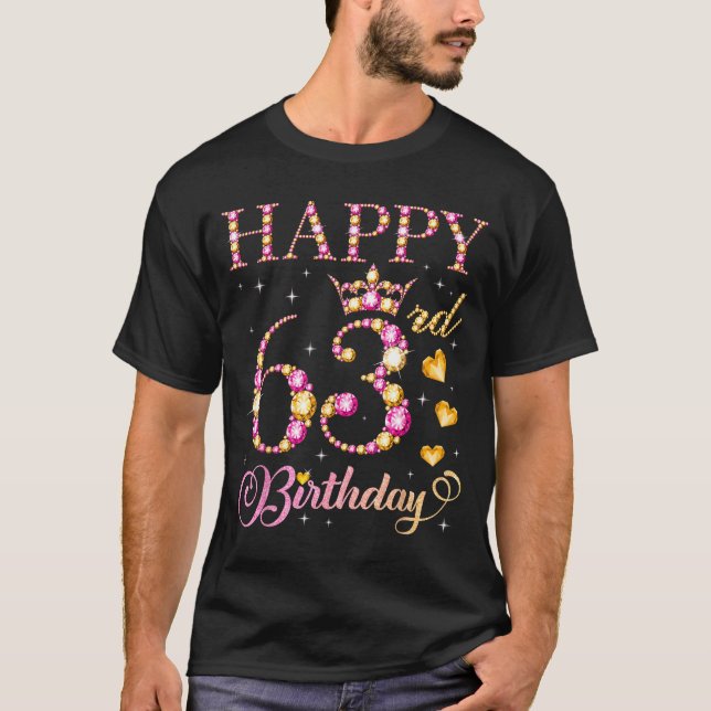 T-shirt Happy 63rd Birthday 63 Years Old Men Women Birthda (Devant)