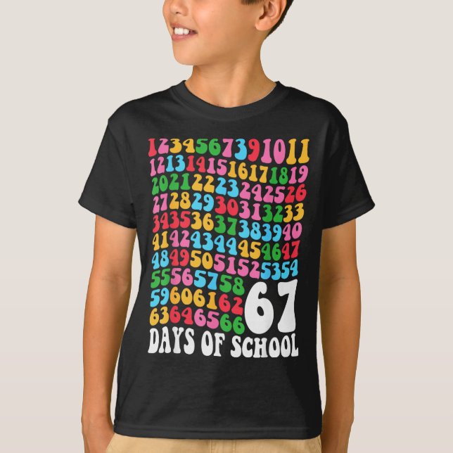 T-shirt Happy 67 Days Of School 67th Day Smarter Six Seven (Devant)
