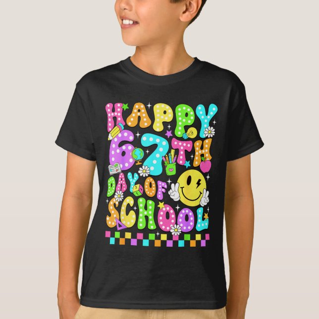T-shirt Happy 67th Day Of School 67 Days Smarter Teacher G (Devant)
