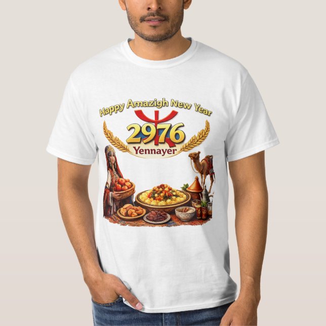T-shirt Happy Amazigh New Year Yennayer 2976 Traditional B (Devant)