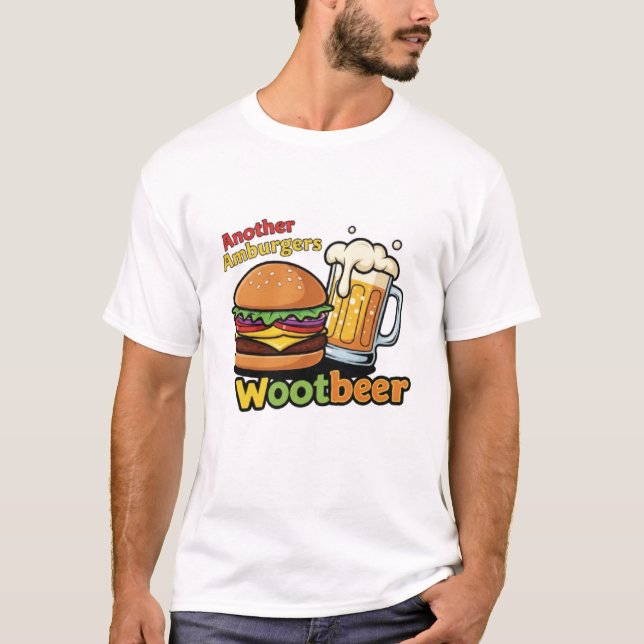 T-shirt Happy Amburgers & Wootbeer Logo (Devant)