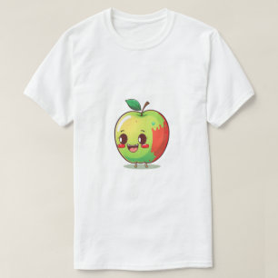 T-Shirt Happy Apple Graphique de Fruit de Dessin