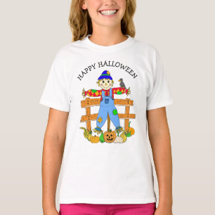 T-shirt Happy automne Halloween Scarecrow et Citrouille