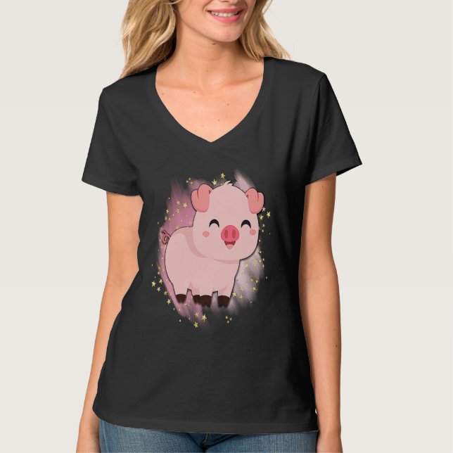 T-shirt Happy Baby Piggy National Pig Day (Devant)