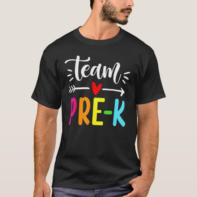 T-shirt Happy Back To School Team Pre K Preschool Teacher  (Devant)