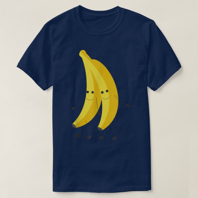 T-shirt Happy Banana Pairs Walking Fruit Cute  (Design devant)