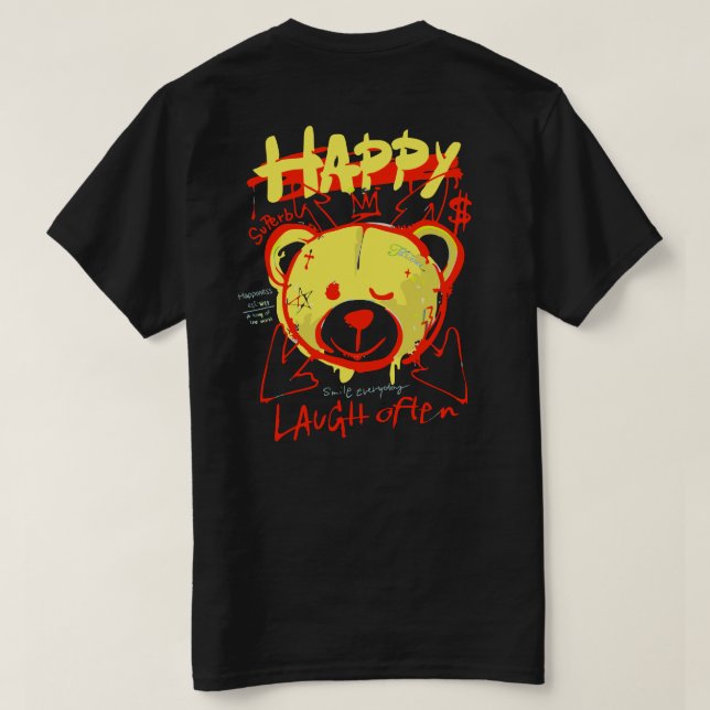 T-shirt Happy Bear dans le style Graffiti (Design dos)