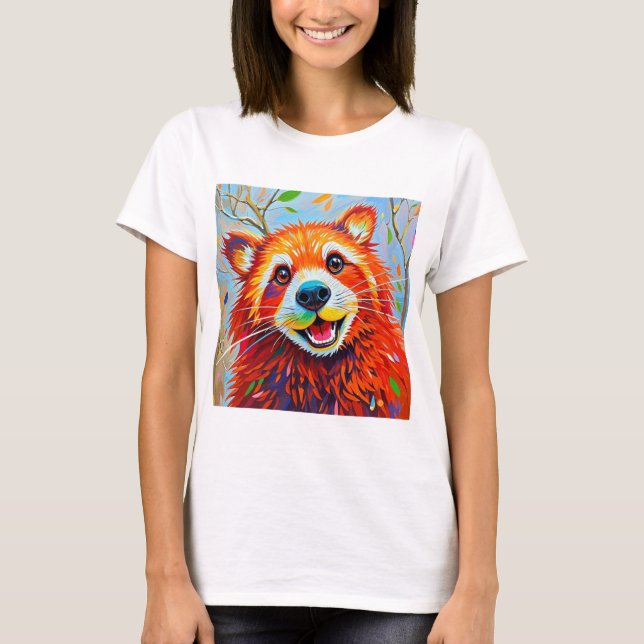 T-shirt Happy Bear Expressive animal art abstrait (Devant)