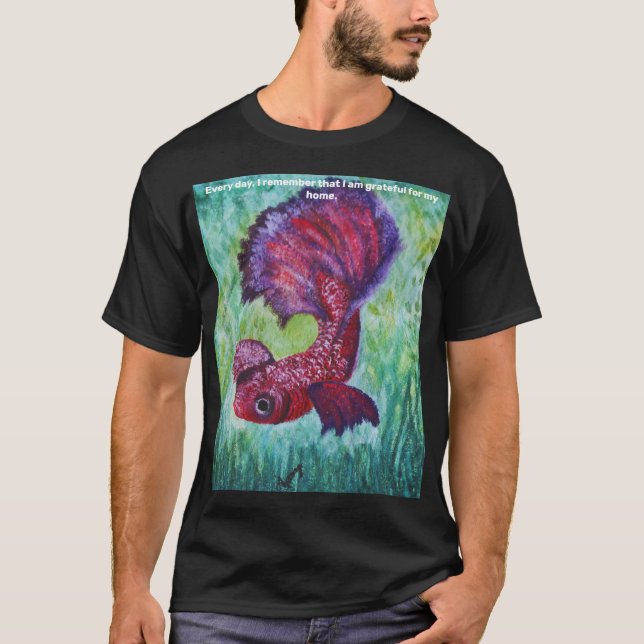 T-shirt Happy betta fish enjoying his home (Devant)
