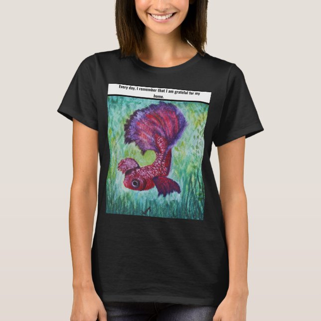 T-shirt Happy betta fish enjoying his home (Devant)