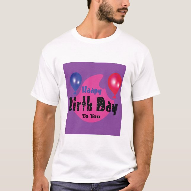 T-shirt Happy Birthday – Colorful Celebration Party Design (Devant)