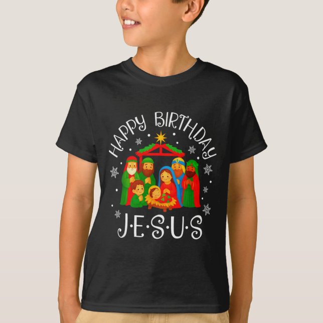 T-shirt Happy Birthday Jesus Christmas Pajamas Xmas Squad  (Devant)