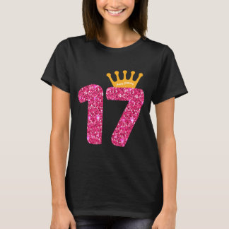 T-shirt Happy Birthday Shirt Girls 17th Party 17 Years Old