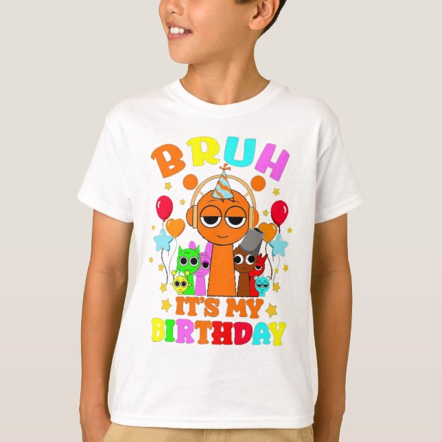 T-shirt Happy Birthday Sprunki (Devant)