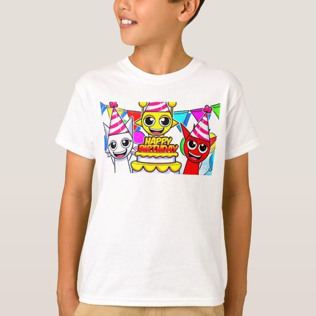 T-shirt Happy Birthday Sprunki - Wenda Simon Raddy (Devant)