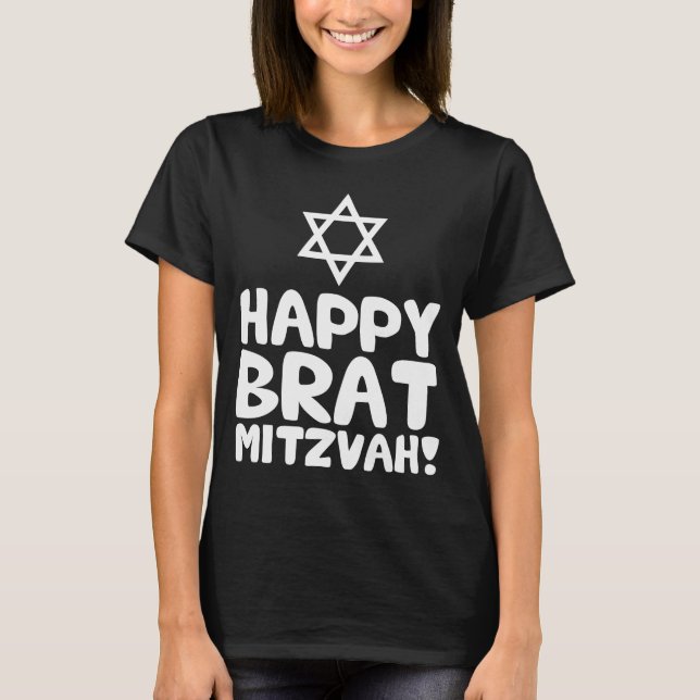 T-shirt Happy Brat Mitzvah (Bar / Bat mitzvah) (Devant)