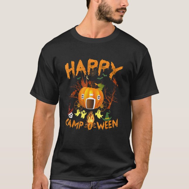 T-shirt Happy Camp O Ween Camping Halloween (Devant)