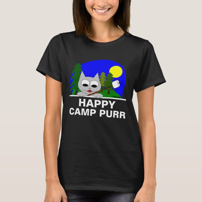T-shirt "Happy Camp Purr" Drôle Camping T T Shirt (Devant)