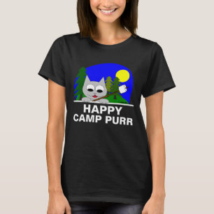 T-shirt "Happy Camp Purr" Funny Camping Chat T Shirt