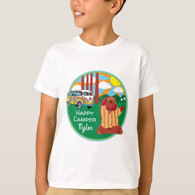 T-shirt Happy Camper Bear (Devant)