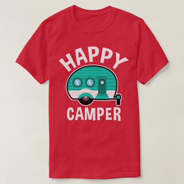 T-shirt Happy Camper Camping Car Caravan Funny Vacation Gi (Design devant)