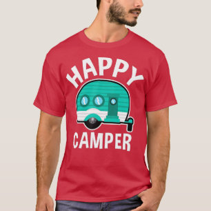 T-shirt Happy Camper Camping Car Caravan Funny Vacation Gi