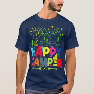 T-shirt Happy Camper Camping Drôle Cadeaux Hommes Femmes E