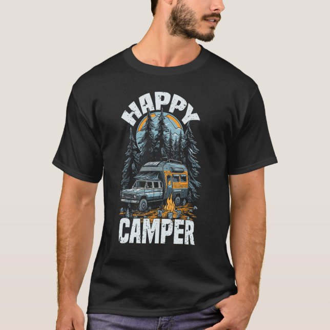 T-shirt Happy Camper  Camping Graphic Tees for Men Women (Devant)