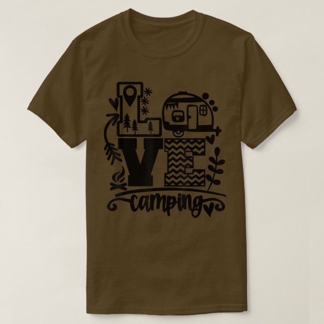 T-shirt Happy Camper Camping Love Camping Life Funny Men W (Design devant)