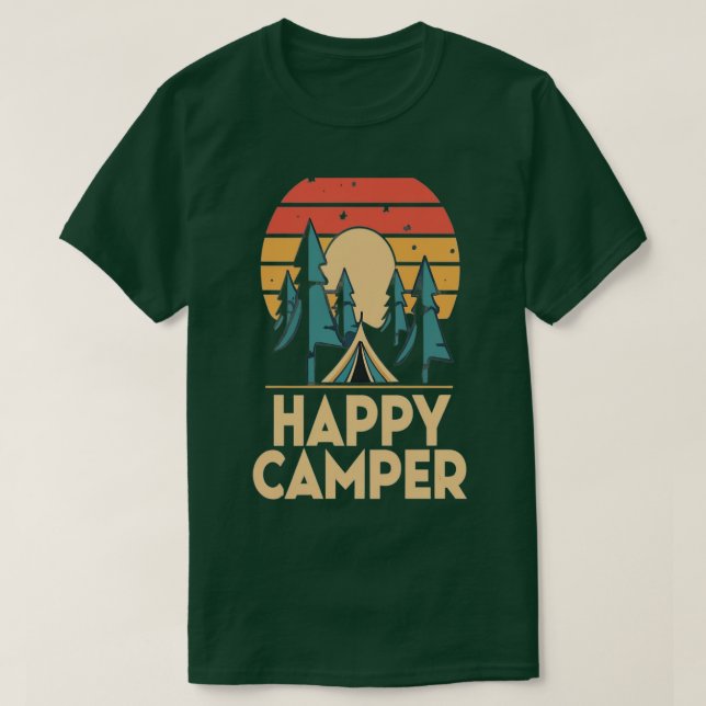 T-shirt Happy Camper Camping Lover Design 3 (Design devant)