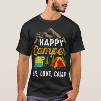 T-shirt Happy Camper Camping Randonnée cadeau