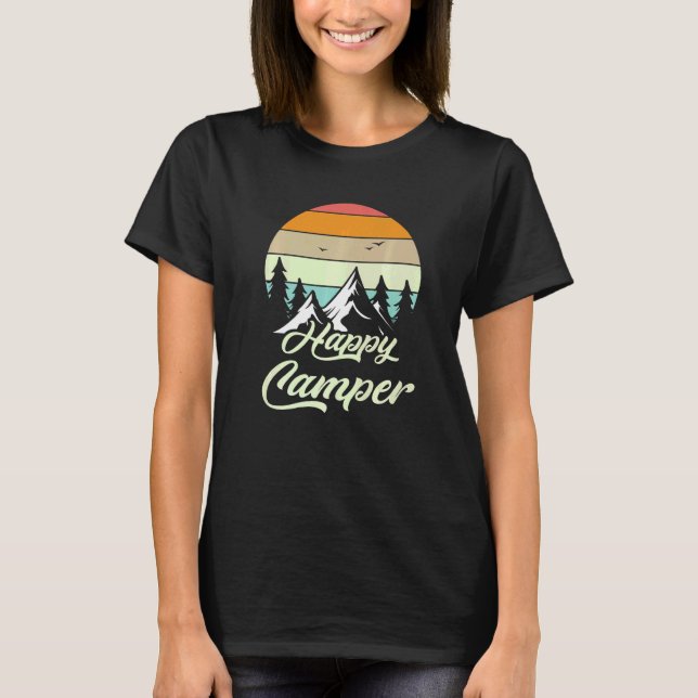 T-shirt Happy Camper Camping Randonnée présent (Devant)