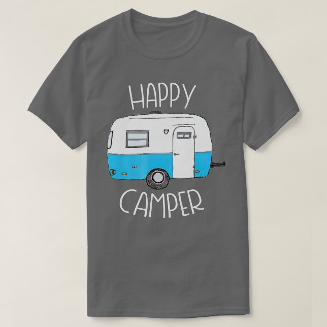 T-shirt Happy Camper Camping s Blue Boler camp de rameurs  (Design devant)