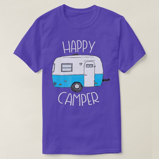 T-shirt Happy Camper Camping s Blue Boler camp de rameurs (Design devant)