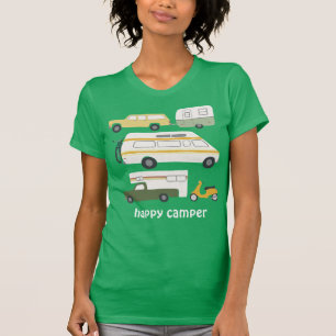 T-shirt HAPPY CAMPER Camping Vintage remorque RV CUSTOM