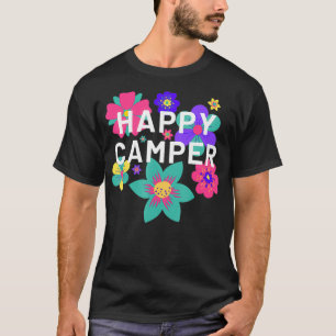 T-shirt Happy Camper Floral Layering Fleurs Camping Tee f