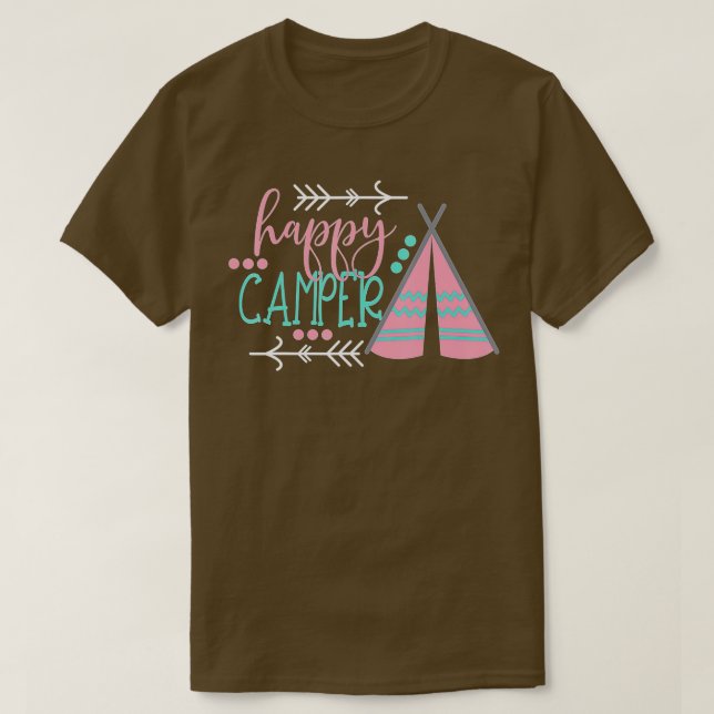 T-shirt Happy Camper Funny Camping Gift For Kids Funny Boy (Design devant)