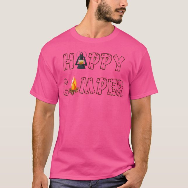 T-shirt Happy Camper Funny Camping Randonnée Graphic Dire (Devant)