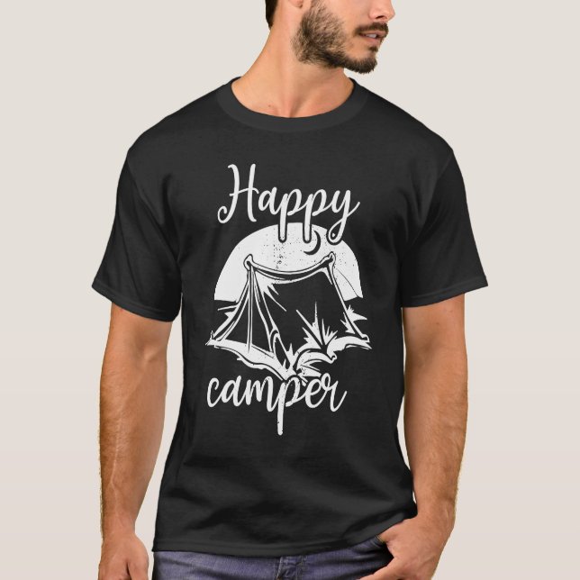 T-shirt Happy Camper Funny Outdoor Camp Camping Family Vac (Devant)