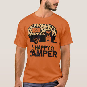 T-shirt Happy Camper Leopard Funny Matching Camping Crew