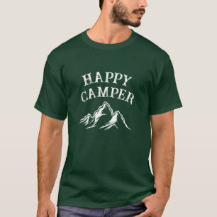 T-shirt Happy Camper Mountain Adventure Camping Turquoise