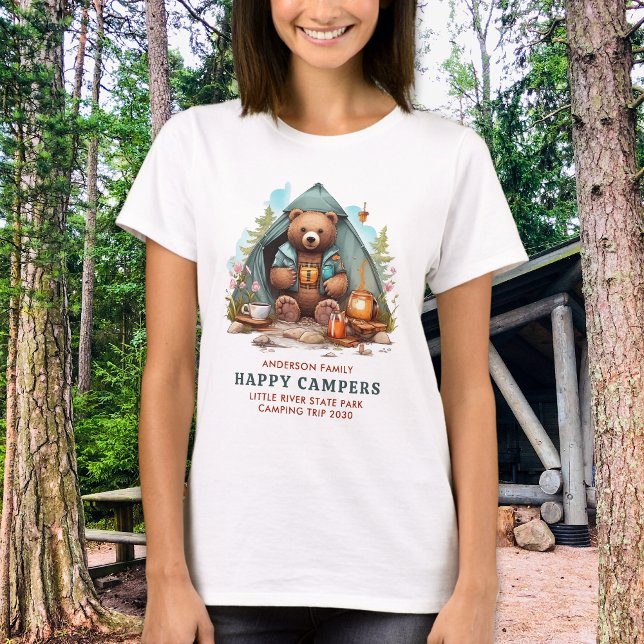 T-shirt Happy Camper Personnalisé Famille Cute Camping Our (Créateur téléchargé)