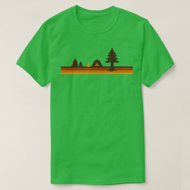 T-shirt Happy Camper Retro les années 70 Camping (Design devant)