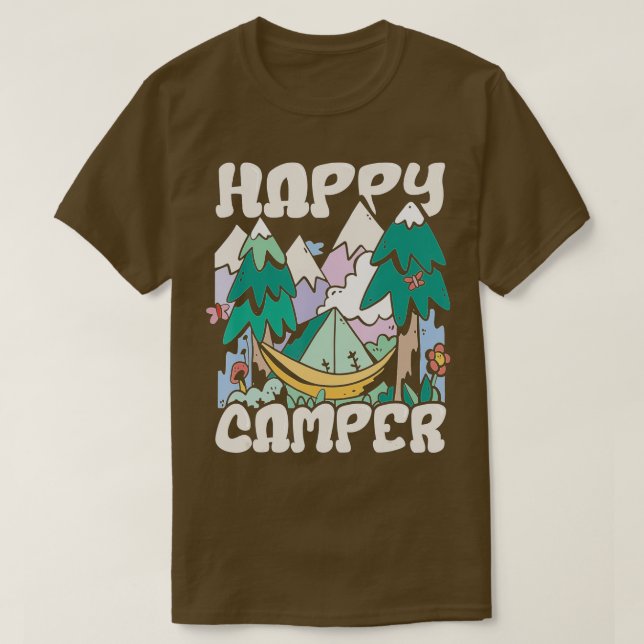 T-shirt Happy Camper Tent Camping Cool (Design devant)